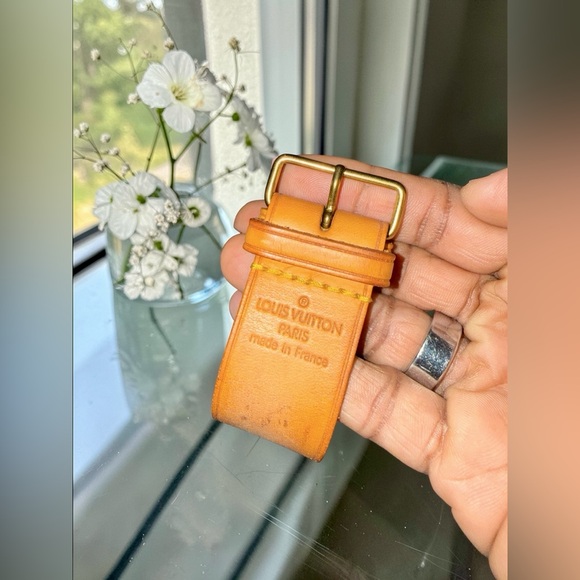 Louis Vuitton Accessories - Louis Vuitton Tan Leather Poignet Bracelet Luggage Strap